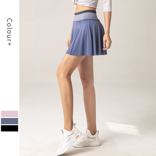 Workout Clothes Sports Short Skirt Female Pleated Fake Two-Piece Badminton Shorts